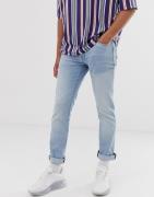 Slimfit-jeans i vasket lyseblå fra Topman