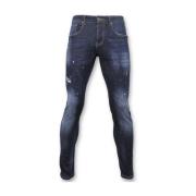 Grundlæggende Herrebukser - Jeans med Farverige Pletter - D3068
