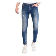 Slim Fit jeans med slidt effekt - 1068