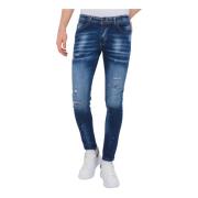 Maling Splatter Ripped Jeans Herre Slim Fit -1075