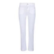 Hvide Bootcut Stretch Bomuld Jeans
