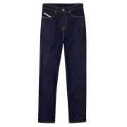 Mørkeblå Slim-Fit Jeans i Bomuldsblanding