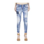 Moderne Slim-Fit Jeans med Farvesprøjt