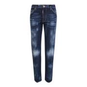 Faded Dark-Washed Slim-Fit Jeans