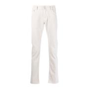 Hvide Jeans med Tørklæde-Detalje