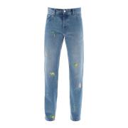 Broderede Straight Jeans