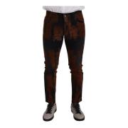 Sort Brun Tie Dye Skinny Jeans