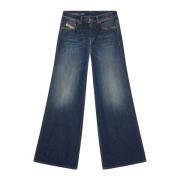 Flared Bomuld Jeans med Baglogo