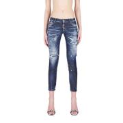 Cool Girl Cropped Paint Splatter Jeans